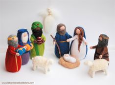 the nativity figurines have been made to look like people