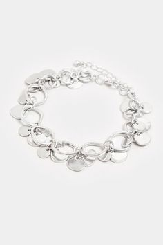 Shop Silver Tone Disc Droplet Bracelet at Yours Clothing. Discover plus size fashion online. Denim Party Outfit, Animal Print Dress Casual, Denim Party, Party Dress Sale, Long Tall Sally, Party Tops, Winter Dresses, Long Tops, Occasion Dresses