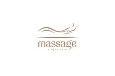 a logo for a massage business, with waves coming out of the top and bottom