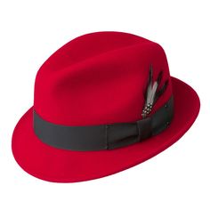 Red Fedora Hat, Bailey Hats, Mens Fedora Hat, Red Fedora, Dope Hats, Mens Fedora, Wool Fedora Hat, Wool Fedora, Felt Fedora