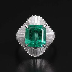 Luxury Platinum Jewelry For Party, Luxury Emerald Ring With Accent Stones For Formal Occasions, Dazzling Multi-stone Formal Rings, Dazzling Multi-stone Rings For Formal Occasions, Luxury Jewelry With Center Stone For Evening, Luxury Evening Jewelry With Center Stone, Luxury Diamond Ring With Center Stone For Party, Multi-stone Party Rings, Fine Jewelry Style, Luxury Multi-stone Rings For Party