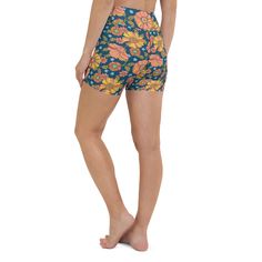 High-performance biker short swim bottoms from Berry Jane retro collection. Chlorine resistant, UPF 50+ protection. High-rise waist with a vibrant print for a look that's ready for the beach. • 82% polyester, 18% spandex • 4-way stretch fabric • Comfortable high waistband • Triangle-shaped gusset crotch • Flat seam and coverstitch Coverage: Biker short coverage Rise: High-waisted rise Inseam: 5.5" Inseam Outseam: 14" Outseam Print: Retro 70s Floral All-over print Size guide WAIST (inches) HIPS ( Womens Yoga Clothes, Retro Collection, Fairy Clothes, Cool Summer Outfits, Biker Short, Short Waist, Gym Shorts, Yoga Shorts, 4 Way Stretch Fabric