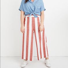 These Pants Can Be Dressed Up Or Down! They Have Never Been Worn But The Tag Fell Off While Trying Them On! Casual Red Bottoms For Daywear, Tapered Sweatpants, Chambray Jumpsuit, Coverall Jumpsuit, Olive Green Pants, Wide Leg Crop Pants, Paperbag Pants, Balloon Pants, Cropped Pants Women