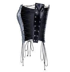 Handcrafted Leather Corset for Women Create a timeless elegance with this Handcrafted Leather Corset for Women that can be worn by cinching your waist. This corset is made from luxurious PU leather with a slight stretch for a comfortable fit. This corset flatters figures of all shapes and sizes (ages 18-24). The modern twist is in the form of a unique patchwork design, while the delicate hollow details add an airy touch. This versatile piece can be paired with many looks. Dress it up for a night Fitted Leather Corset Belt For Party, Black Leather Gothic Corset Belt, Chic Leather Party Corset, Chic Leather Corset For Party, Gothic Leather Corset For Party, Black Leather Corset For Club Wear, Black Leather Corset Belt For Evening, Evening Black Leather Corset Belt, Black Leather Evening Corset