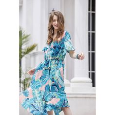 Beach Vacation Irregular Print V-Neck Chiffon Plus Dress  Material: 100%Polyester  Size: XL, 2XL, 3XL, 4XL Color: Blue  Season: Spring, Autumn, Summer   Occasion: Leisure, Outdoor, Daily, Vacation, Beach Vacation Summer Short Sleeve Chiffon Dress For Vacation, Summer Chiffon Dress With Short Sleeves For Vacation, Summer Chiffon Midi Dress For Beach, Summer Midi-length Chiffon Beach Dress, Blue Chiffon Midi Dress For Beach, Blue Chiffon Midi Dress For The Beach, Casual Blue Midi Chiffon Dress, Casual Blue Chiffon Midi Dress, Casual Short Sleeve Chiffon Dress For Vacation