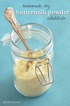 homemade diy buttermilk powder in a glass jar