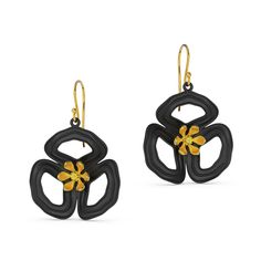 Gold & Silver Earrings - The Poppy Earrings are made from black nylon and gold vermeil-plated sterling silver. A lightweight statement earring with gold-filled ear wires. Poppy Earrings, Artful Home, Black Nylon, Black Nylons, The Light, Gold Vermeil, Precious Metals, Statement Earrings, Gold Earrings