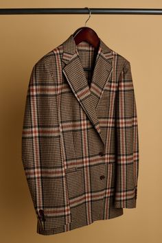 Color: Fall Check Winter Wool Tweed Jacket With Pressed Crease, Elegant Plaid Wool Outerwear, Timeless Plaid Wool Outerwear, Luxury Plaid Wool Tweed Jacket, Bespoke Tailored Long Sleeve Sport Coat, Bespoke Single Breasted Semi-formal Outerwear, Luxury Sport Coat With Suit Collar For Fall, Bespoke Semi-formal Outerwear, Classic Plaid Outerwear With Lapel Collar