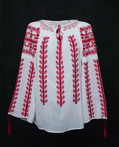 Experience the joy of owning a piece of Romanian history with our hand-embroidered blouses, treasured heirlooms that transcend time. Authentic Romanian folk blouse manually embroidered available in M size. Get your unique look with this stunning embroidered top carefully embroidered. Loose fit with adjustable strings at sleeves end and neckline. It took 3 weeks to complete this elaborated embroidery of this blouse. The blouse is NEW! We are shipping next working day! Fabric: Fine gauze cotton, white color The measurements* of the blouse for each size are the followings:  XS size - circumference of the blouse = 100 cm.; - Length of the blouse = 545 cm.; - Length of the sleeves from neckline to the wrist = 57 cm.; S size: - Circumference of the blouse = 110 cm.; - Length of the blouse = 58 c Summer Folk Peasant Top With Embroidered Sleeves, Spring Folk Embroidered Peasant Top, Spring Folk Style Peasant Tunic Top, White Folk Peasant Top For Festival, Spring Folk Peasant Tunic Top, Spring Folk Tunic Peasant Top, Bohemian Blouse With Motif For Spring, Bohemian Spring Blouse With Motif, Spring Bohemian Blouse With Motif