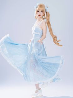 Size 			S 			M 			L 		 		 			Full Length 			120 			123 			126 		 		 			Bust 			86-96 			90-100 			94-104 		 		 			Waist 			66-86 			70-90 			74-94 Sleeveless Fairycore Dress For Cosplay, Fairycore Sleeveless Dress For Cosplay, Spring Gothic Lace Dress, Light Blue Lace Dress With Lace Trim, Blue Lace Trim Dress For Prom, Blue Lace Trim Prom Dress, Blue Prom Dress With Lace Trim, Fitted Fairycore Dress With Lace Trim, Blue Sleeveless Fairycore Dress