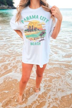 🍄 Vintage look, retro inspired Panama City Beach T-Shirt 🍄 Summer beach design, great for any beach vacation, family trip, girls trip, and more 🍄 Unisex Crew Neck, high quality, super soft shirt 🍄 Comfort Colors brand, 100% garment-dyed ringspun cotton, relaxed fit 🍄 Make sure to size up for a more oversized tee look or size up 2 sizes for a t-shirt dress look 🍄 Please refer to the sizing chart in the photos to find the size that fits you best  Thank you for visiting and please reach out i Pickle Shirt, Barbie Shirt, Vacation Tshirt, Crewneck Vintage, Single Shirt, Hot Beach, Summer Beach Party, City Vacation, Panama City Beach