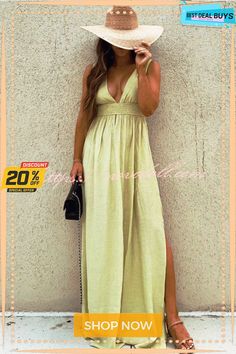 Easy Breezy Deep V Neck Vacation Maxi Dress Vacation Maxi Dress, Easy Breezy, Deep V Neck, Deep V, Shop Now, Maxi Dress, V Neck, Best Deals