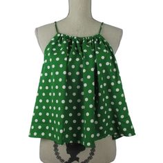 Curvy Girl By Ashley Stewart Trapeze Top, New With Tags, Original Price $34.50 Size: 3x Easy Wear, Adjustable Shoulder Straps, Back Keyhole Color: Green With White Polka Dots Crop Length Non- Stretch Woven Machine Wash Shoulder To Hem 23" Pet Free, Smoke Free Environment Carefully Packed, Fragile Stickers On Package Please Ask Questions Before Purchase Style Tags: Blogger Favorite, Casual, Coastal, Colorful, Flow Casual Polka Dot Tank Top, Sleeveless Polka Dot Top For Beach, Sleeveless Polka Dot Tops For Vacation, Chic Polka Dot Tank Top For Summer, Spring Chic Polka Dot Tank Top, Chic Polka Dot Tank Top For Spring, Sleeveless Polka Dot Summer Tops, Sleeveless Polka Dot Top For Summer, Casual Polka Dot Sleeveless Top