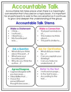 a poster with the words, how to write an accountable talk