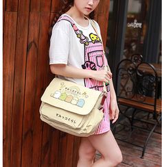 Cute Sumikkogurashi Shoulder Bag PN1214 ●Size:29*24*9cm ●Material:Oxford Cloths (Please allow 1-3cm differs due to manual measurement.As different computers display colors differently,the color of the actual may vary slightly from the above images.Thanks for your understanding.) ●About Shipping: We attach great importance to the orders of each customer and parcel delivery. 1.Processing time: 2-3 business days. 2.Shipping time: 10-15 business days to US, please allow 3-4 weeks shipping to other country.(Shipping times can be affected by variable customs clearance times or public holidays.) Cute School Shoulder Bag, White Canvas Satchel For Students, White Canvas Satchel For School, Cute Satchel Canvas Bag With Adjustable Strap, White Canvas Satchel Bag For Students, Kawaii Beige Bag For Students, Kawaii Beige Bags For Students, Cute Rectangular Canvas Bag With Adjustable Strap, Beige Shoulder Bag Satchel For School