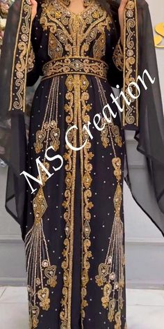 SALE Gold Work Embroidered kaftan African Attire Bridesmaid Wedding Dress 605 Bridesmaid Wedding Dress, African Kaftan, Embroidered Kaftan, Moroccan Kaftan, Cute Shoes Heels, Cosplay Diy, Bridesmaid Wedding, Gold Work, African Attire