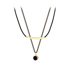 Trendy Black Leather Choker Layering Necklace