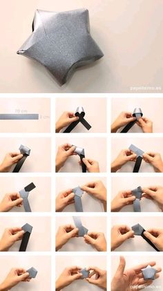 step by step instructions to make an origami star