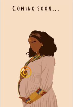 an african woman in white dress with her hands on her hip, and the words coming soon