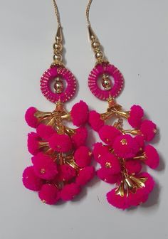 pompom blouse latkan, tassels, purse hangings, home décor, Bollywood, Indian, sari, tassel, Blouse, tassel 1 Pair Libas Fashion latkan Cotton Pom Pom Beautiful Pair of Latkans & Brooch Accessory For You Decorative Products. In Indian These Latkans Are Normally Used as The Accessory For Lengha & Sari Blouse On The Back, But These Can Be Used in Many Other Ways to Metal & Pearl scan be used at an door. Rajasthan is a State in India for these kind of Art works Ethnic, Casual and Party Wear Designs Lahenga party latkan beauty ,colors & fabrics Created with high quality material using Alloyy Hangings For Lehenga Tassels For Bride, Bohemian Tassel Earrings With Latkans For Festivals, Traditional Tassel Earrings With Latkans For Festivals, Traditional Handmade Tassel Earrings For Festive Occasions, Festive Bohemian Beaded Tassel Earrings, Traditional Multicolor Tassel Earrings With Latkans, Traditional Multicolor Tassel Earrings, Latkan Tassels, Pom Pom Blouse