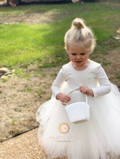 Simple Flower Girl Dress With Long Sleeves Slow Fashion Ivory Flower Girl Dress Ivory Tulle Dress Girls Dress Minimalist Dress - Etsy Simple Flower Girl, Simple Flower Girl Dresses, Navy Flower Girl, Baby Princess Dress, Ivory Flower Girl Dress, Handmade Girls Dress, Long Flower Girl Dresses, Blessing Dress