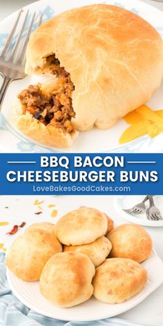 BBQ Bacon Cheeseburger Buns pin collage Cheeseburger Buns, Bbq Bacon Cheeseburger, Fluffy Bun, Bbq Bacon, Bacon Cheeseburger, Southern Food, Soup And Sandwich, Bacon Recipes, Seasonal Recipes