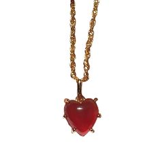 This fab dainty heart garnet necklace is on an 18" gold chain with a funky claw clasping the stone design! So cute layered with other VM bling too. Great everyday necklace! Great for anniversary/bday/valentine gift! Heart-shaped Ruby Necklace For Gift, Ruby Heart Charm Pendant Necklace, Ruby Heart Charm Necklace, Heart Pendant Jewelry With Lobster Clasp For Party, Vintage Gemstone Heart Pendant Necklace, Party Heart Pendant Jewelry With Lobster Clasp, Heart-shaped Necklace With Lobster Clasp For Party, Party Heart Necklace With Lobster Clasp, Gold Plated Heart Necklace For Party