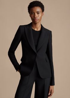 Thanks Sleek Semi-formal Pantsuit With Pressed Crease, Sleek Structured Blazer For Semi-formal Occasions, Tuxedo Blazer With Structured Boning, Classic Black Pantsuit For Semi-formal Occasions, Chic Semi-formal Tuxedo With Pressed Crease, Sleek Evening Blazer Single Breasted, Sleek Evening Blazer With Hidden Button Closure, Elegant Blazer With Structured Boning For Work, Elegant Blazer For Workwear