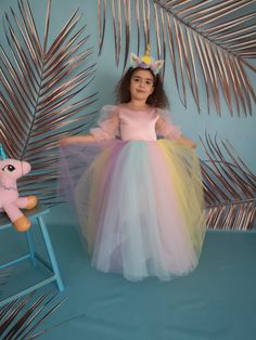 Cute Princess Dress With Long Sleeves In Tulle, Cute Multicolor Princess Dress For Easter, White Princess Dress For Easter, Cute Long Sleeve Princess Dress For Birthday, Easter White Princess Dress, Pink Long Sleeve Princess Dress For Birthday, Pink Long Sleeve Princess Birthday Dress, Long Sleeve Tulle Princess Dress For Birthday, Long Sleeve White Princess Dress For Birthday