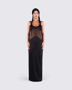 Tahlia Black Rhinestone Maxi Dress Sleeveless Maxi Dress With Built-in Bra For Evening, Elegant Maxi Dress With Built-in Bra For Night Out, Bodycon Maxi Dress With Spaghetti Straps For Evening, Elegant Floor-length Maxi Dress For Club, Evening Bodycon Mesh Maxi Dress, Evening Bodycon Maxi Mesh Dress, Fitted Slip Dress With Sheer Back For Night Out, Elegant Mesh Back Dress For Evening, Elegant Evening Mesh Dress With Mesh Back