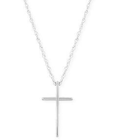 Modern solid cross necklace that will last a lifetime. Crafted in 14k yellow gold, white gold or rose gold Elegant Sterling Silver Cross Necklace, Elegant Rose Gold Sterling Silver Cross Necklace, Elegant Sterling Silver Cross Necklace With Polished Finish, White Gold Cross Jewelry With Polished Finish, Elegant Polished Cross Pendant Necklace, White Gold Polished Cross Jewelry, Elegant White Gold Cross Necklace With Adjustable Chain, Classic Cross Pendant Jewelry With Adjustable Chain, Tarnish Resistant White Gold Cross Jewelry