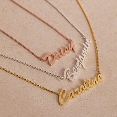 Everyone deserves a thoughtful gift like this Custom Name Necklace. Whether it's to celebrate Mother's Day, a baby shower or birthday, it is a must-have for your loved ones and makes the perfect minimalist gift for someone who has everything. Material: High Quality Solid 925 Sterling Silver Finish: Sterling Silver ∙ 18K Gold ∙ Rose Gold Dimensions: Depending on your font choice, height sizes range from 3mm to 5mm lowercase SKU: MM-NM81F105 Minimalist Name Necklace With Adjustable Chain For Personalized Gift, Minimalist Name Necklace With Adjustable Chain As Personalized Gift, Minimalist Customizable Charm Necklaces As Gifts, Personalized Gift Charm Necklace With Adjustable Chain, Rose Gold Hypoallergenic Necklace For Personalized Gifts, Rose Gold Hypoallergenic Necklaces For Personalized Gifts, Hypoallergenic Rose Gold Necklaces For Personalized Gifts, Minimalist Custom Name Charm Necklace As Gift, Minimalist Sterling Silver Name Necklace For Birthday