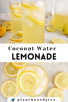 View on a tall glass of coconut water lemonade. Coconut Water Recipes, Squeezed Lemon, Drink Recipes Nonalcoholic, Refreshing Drinks Recipes, Milk Shakes, Lemonade Recipes, Summer Drink, Water Recipes