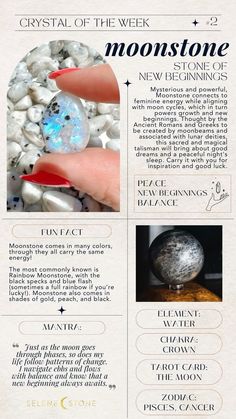 spiritual | crystals | moonstone Moonstone Crystal Properties, New Beginning Crystals, Grey Moonstone Crystal Meaning, New Beginnings Crystals, Crystals For New Beginnings, New Moon Crystals, Lunar Deities, Moon Stone Meaning, Energy Stones Crystal Healing