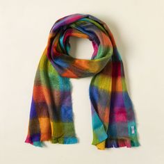 Seamless Rainbow Scarf ​ | Alpaca Scarf | Uncommon Goods