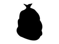 a black and white silhouette of a bag