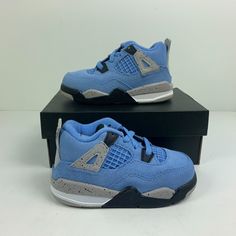 Brand New Pairs Of Nike Air Jordan Retro Iv Td "University Blue" Color: University Blue / Black All Pairs Are Completely New And Have Not Been Worn Or Tried On! I Have Size 7c, 8c, 9c Available! Blue Breathable Lace-up Jordan Shoes, Blue Breathable Custom Sneakers For Streetwear, Leather Non-slip Sneakers For Streetwear, Air Jordan 4 Sports Shoes, Air Jordan 4 Sports Sneakers With Rubber Sole, Air Jordan 4 Sports Shoes With Rubber Sole, Blue Casual Jordan Shoes With Breathable Design, Casual Blue Jordan Shoes With Breathable Design, Casual Blue Breathable Jordan Shoes