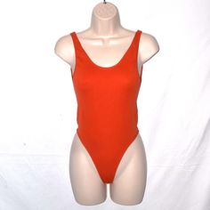 Maker: Anwnd Size: S/M Pit To Pit: 12" Shoulder To Hem: 23.5" Size: M/L Pit To Pit: 13" Shoulder To Hem: 25" Content: 94% Nylon 6% Spandex Condition: New With Tags Orange Stretch One-piece Bodysuit, Red Seamless Bodysuit For Summer, Seamless Red Bodysuit For Summer, Orange Sleeveless Bodysuit For Summer, Sleeveless Orange Bodysuit For Summer, Trendy Fitted Bodysuit For The Pool, Basic Fitted Bodysuit For Summer, Basic Fitted Summer Bodysuit, Trendy Sleeveless Bodysuit For Beach Season