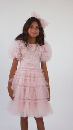 Rosalie Tutu Dress – Tutu Du Monde US Elegant Fitted Ruffle Dress For Dress-up Occasions, Elegant Embellished Tulle Dress, Short Sleeve Ruffled Dress For Gala, Elegant Short Sleeve Dress With Ruffled Skirt, Party Dress With Ruffled Skirt And Flutter Sleeves, Elegant Pink Ruffle Dress For Dress-up Occasions, Voluminous Puff Sleeve Dresses For Gala, Gala Dresses With Ruffles And Puff Sleeves, Elegant Dress With Ruffled Skirt And Flutter Sleeves