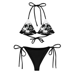 Goth Swimsuit Bikinis, Emo Swimwear, Goth Beach Aesthetic, Goth Bathing Suit, Goth Swimsuit, Unique Bikinis, Punk Pirate, Skull Crossbones, Skull Bones