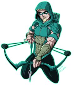 an image of a cartoon character with bow and arrow in his hands, ready to shoot