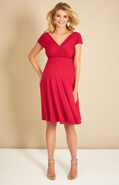 The vibrant hue of our Alessandra short maternity dress is so captivating. Perfect to dress up for occasions or play down by day, it’s the perfect blend of feminine shape and eye-catching colour to make this your go-to dress in super-soft premium jersey. Red V-neck Maternity Dress, Summer V-neck Maternity Dress For Party, Summer Party Maternity Dress With V-neck, Chic V-neck Maternity Party Dress, Maternity Bump Friendly Pink Dress, Maternity Bump-friendly Pink Dress, Spring Evening V-neck Maternity Dress, Chic Knee-length Summer Maternity Dress, Chic Knee-length Maternity Dress For Summer