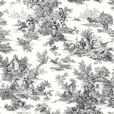 Samples and Purchasing available for Kravet Design - W4235-8 Black By Kravet Design | Toiles Resource Library | Toile Wallcovering Print at Designer Wallcoverings and Fabrics