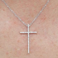 Diamonds White Gold Cross Necklace 14k White Gold Natural Diamonds 18 Inch White Gold Chain White Gold Cross Necklace, White Gold Chain, Gold Cross Necklace, White Gold Chains, Jewelry Diamonds, Gold Cross, Diamond White, Gold Chain, Womens Jewelry Necklace