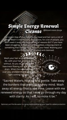 an advertisement with the words simple energy renewal cleanse on it's back side