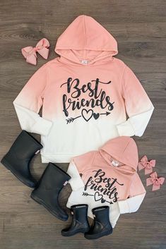 Mom & Me - "Best Friends" Ombre Hoodies Baby Matching Outfits, Matching Mommy Daughter Outfits, Matching Mommy Daughter, Daughter Outfits, Matching Hoodies, Sister Outfits