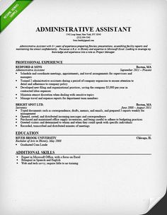 a professional resume for an assistant