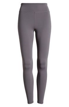 Work out or chill out in these stretchy leggings cut with a supportive wide waistband. 27" inseam; 7" leg opening; 9 1/2" front rise Pull-on style Hidden back waist pocket 75% nylon, 25% spandex Machine wash, tumble dry Imported Go-dry Stretch Leggings, Mid-rise Stretch Leggings With Go-dry Technology, Stretch Go-dry Leggings, Mid-rise 4-way Stretch Leggings For Loungewear, Gray Sports Leggings For Fall, Tight Mid-rise Athleisure Leggings, Fall Full Length Leggings With 4-way Stretch, Fall Full-length 4-way Stretch Leggings, Fall Full Length 4-way Stretch Leggings