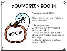 a poster with an apple saying you've been boo