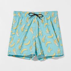 Nwot. Bershka Men Blue/Yellow Banana Print Board Shorts/Swimming Shorts. Size M. Ref. 4237/305. 1062 Fun Blue Bottoms For Poolside, Fun Blue Poolside Bottoms, Fun Blue Swim Trunks For Beach Season, Yellow Swim Trunks For Summer, Fun Blue Beach Shorts, Blue Beachy Swim Trunks For Summer, Fun Cotton Swimwear For Poolside, Casual Fitted Swim Trunks For Beach Party, Blue Swim Trunks For Poolside Summer